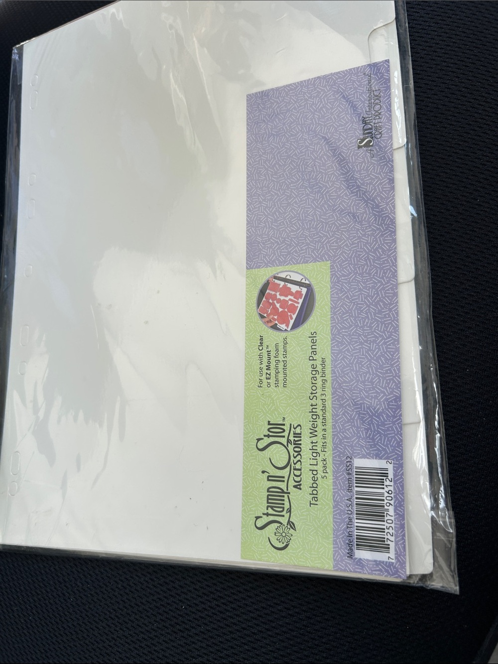 Stamp n’ store Tabbed Lightweight Storage Panels in White.